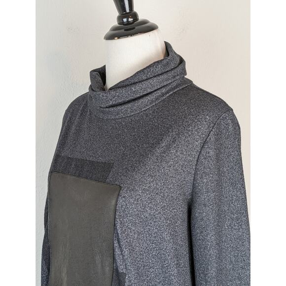 Demoo Parkchoonmoo Sweater Dress Leather Avante Garde Art to Wear Gray - Picture 3 of 15